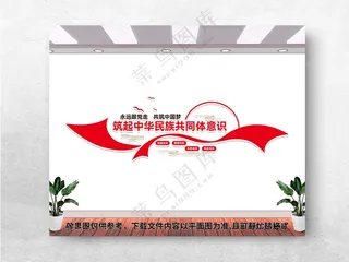 筑起中华民族共同体意识党建文化墙党建活动室