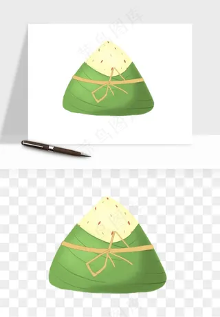 国潮粽子手绘肉粽png免抠