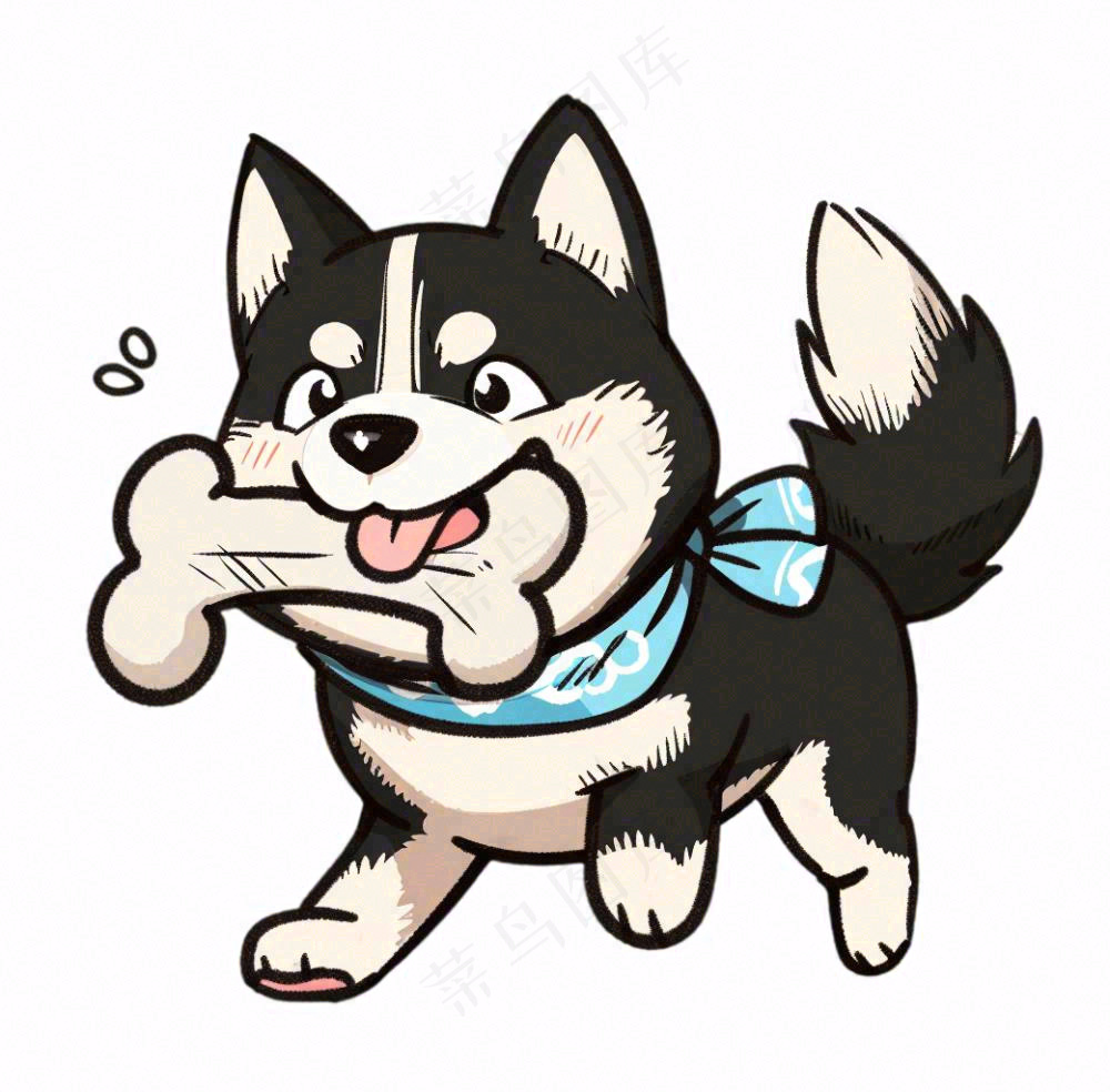 小狗宠物动物卡通插画免抠
