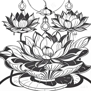 中莲花灯免抠图中元节