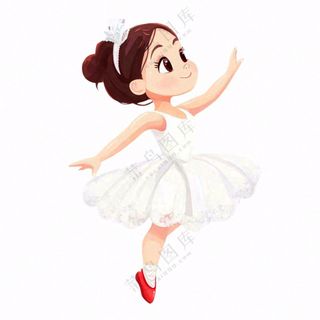 跳舞的女孩舞蹈艺术芭蕾舞卡通插画免抠