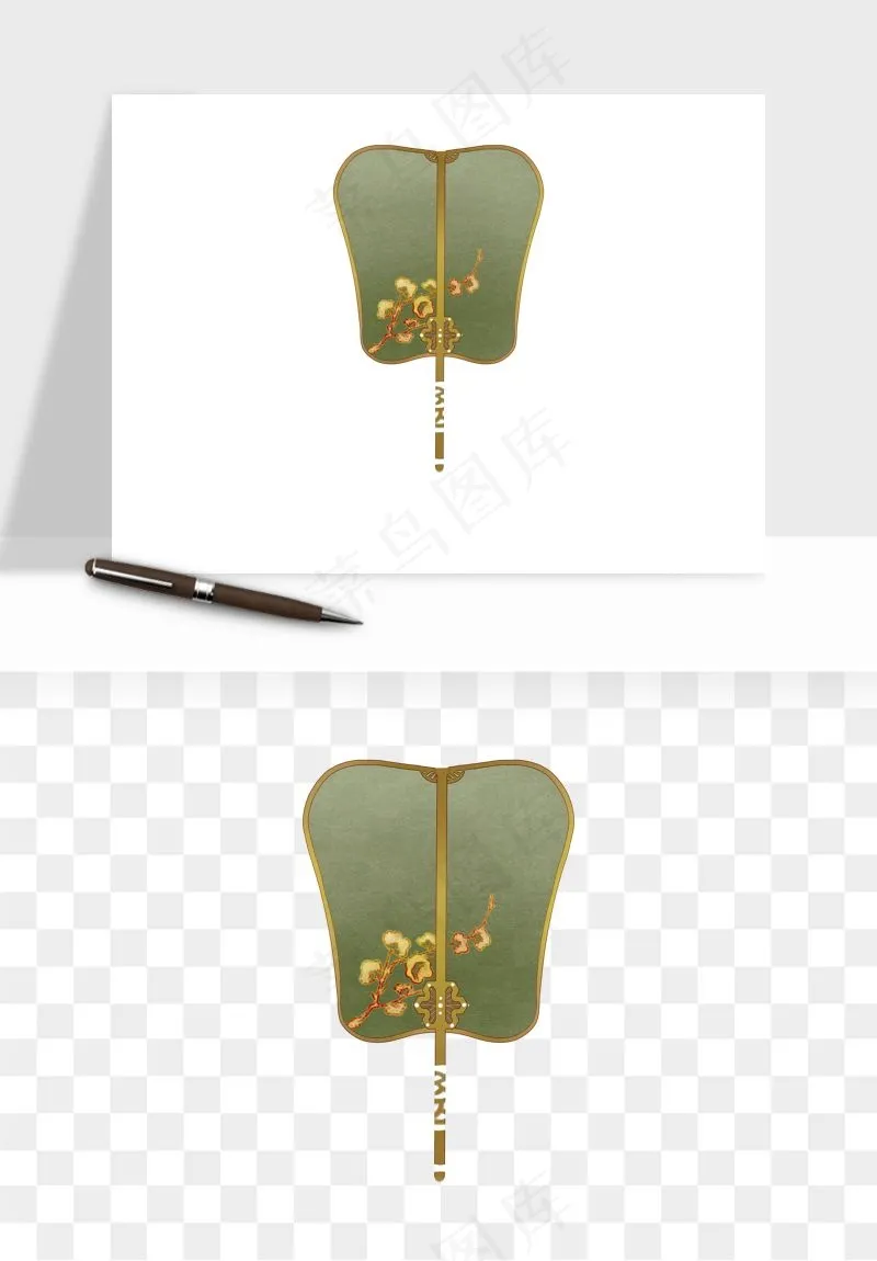 古风扇子元素png免抠