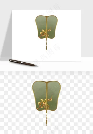 古风扇子元素png免抠