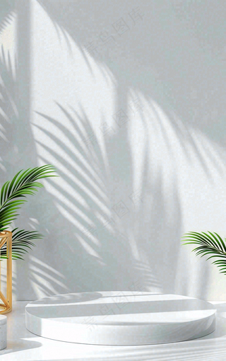 美妆护肤3d展台清新背景