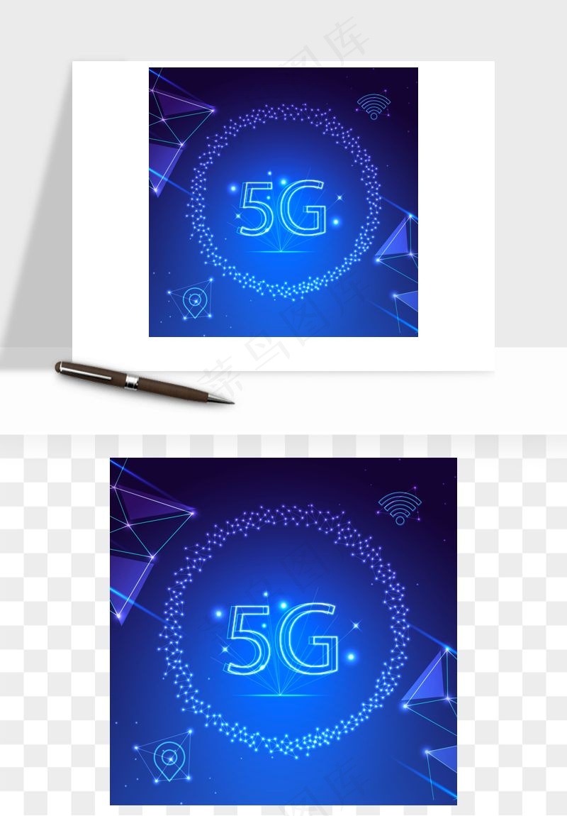 科技几何点线数字装饰png免抠