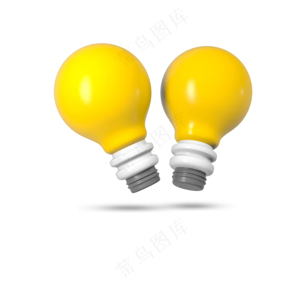 3d黄色立体灯泡PSD素材
