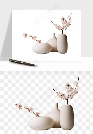 花瓶摆件花艺png免抠图