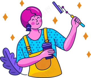 女生开心自拍 美式多巴胺插画 免抠透明底