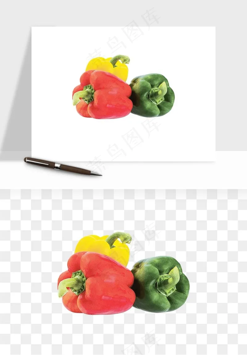 青圆椒蔬菜png免抠