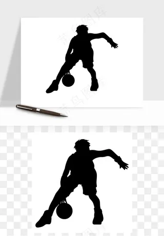 篮球运动人物剪影矢量