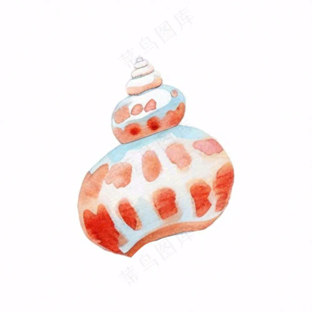 海洋贝壳海螺生物卡通插画免抠