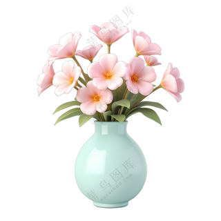 淡粉色花朵插瓶图解