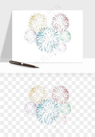 卡通烟花烟火礼花png免抠