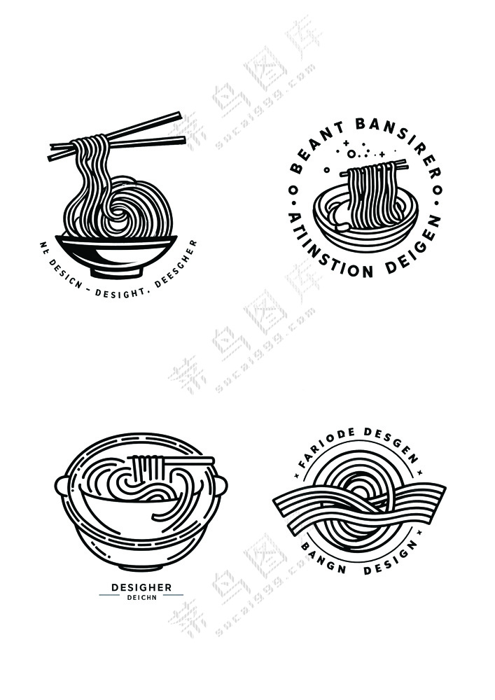 面馆LOGO设计矢量图