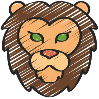 帅气狮子头像 铅笔手绘图标icon