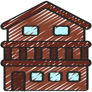 棕色小木屋 铅笔手绘图标icon