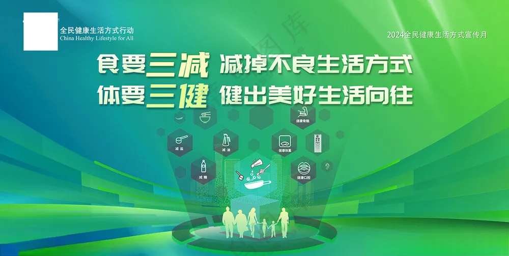 2024全民健康生活方式海报心理平衡健康