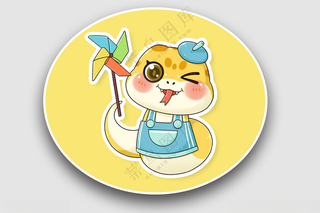 蛇年插画PSD分层素材PSD海报