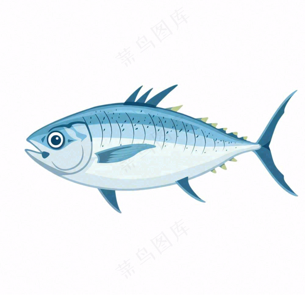 海洋鱼类海鲜卡通插画免抠