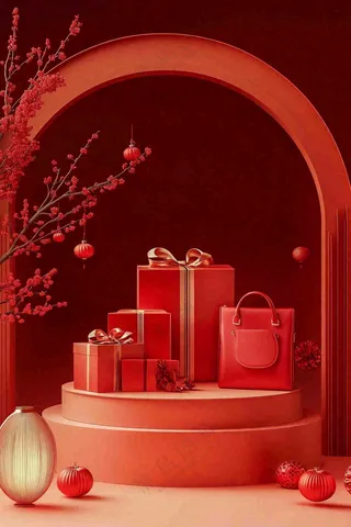 年货节促销电商背景