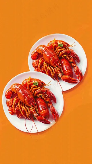 中餐美食小龙虾背景