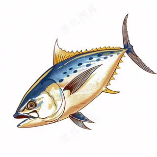 海洋鱼类海鲜卡通插画免抠