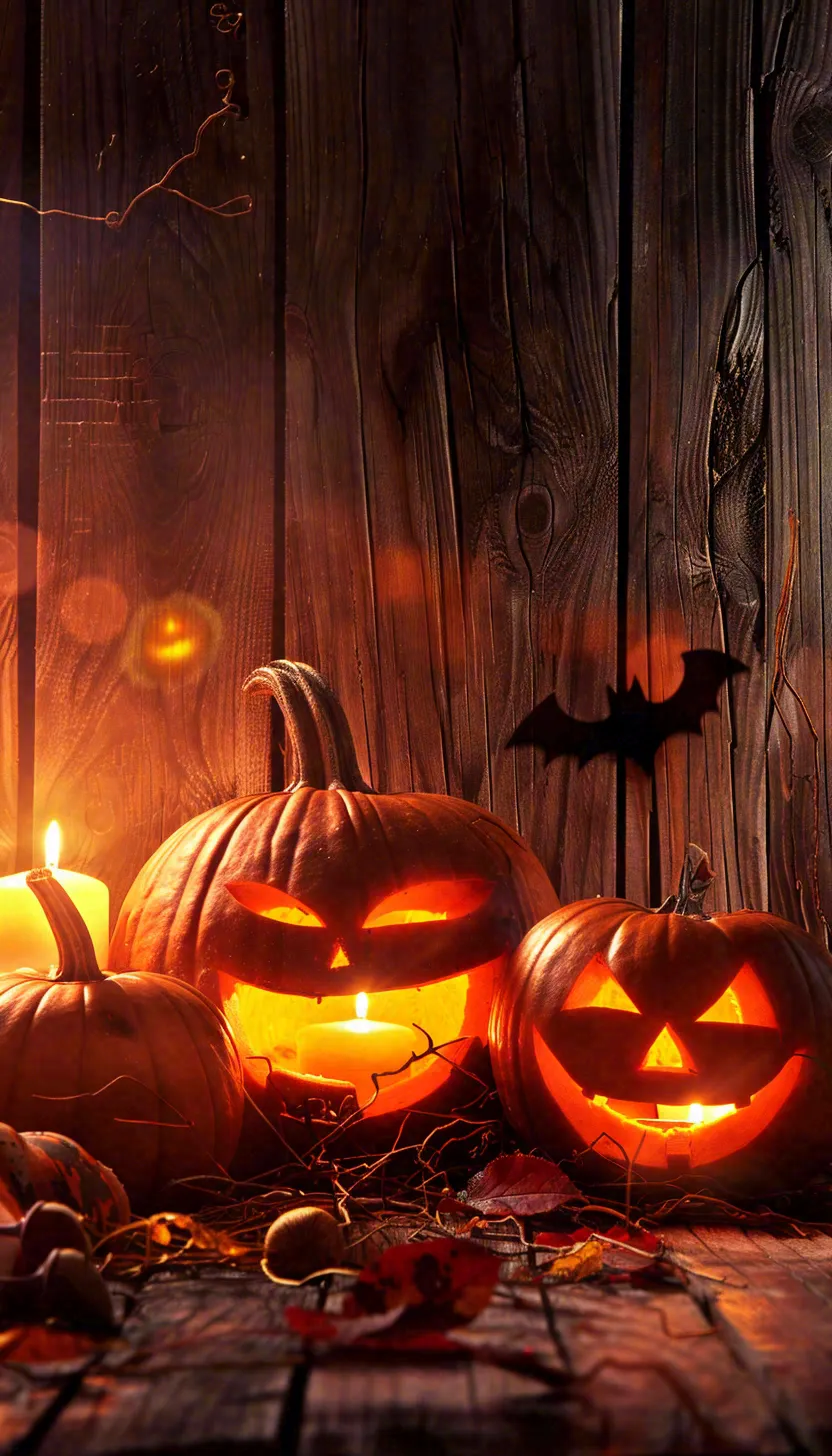 万圣节南瓜灯捣蛋恐怖背景