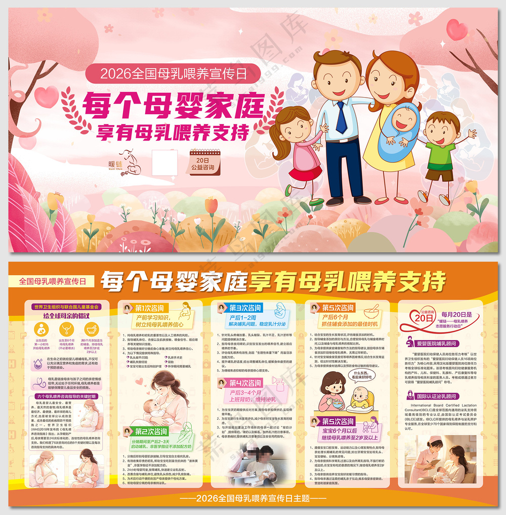 2026全国母乳喂养日宣传展板