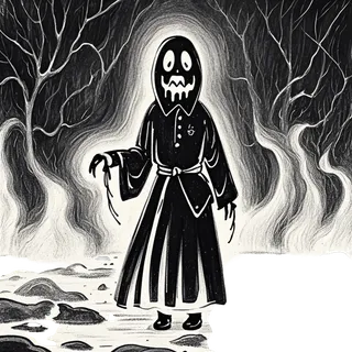 黑色恐怖中元节小鬼元素