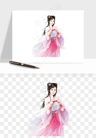 古风美人女子背影png免抠