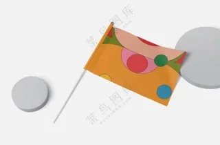 手摇旗帜桌旗应援旗logo样机-01