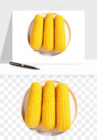 玉米带叶玉米png免抠