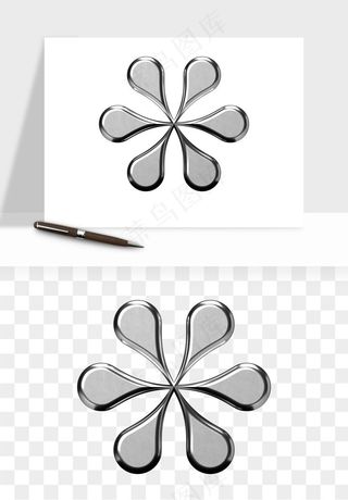 立体潮流金属质感小装饰png免抠