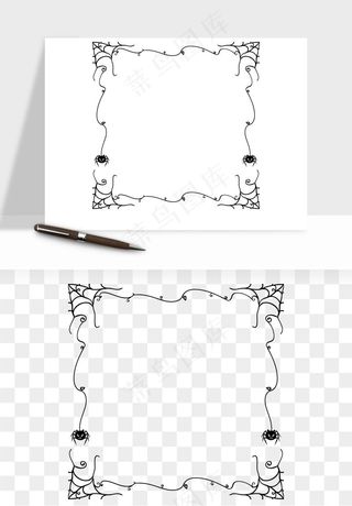手绘万圣节边框png免抠