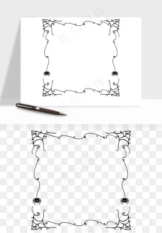 手绘万圣节边框png免抠