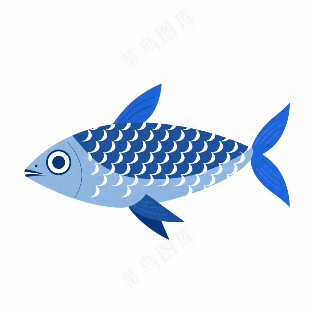 海洋鱼类海鲜卡通插画免抠