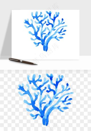 卡通珊瑚海底植物png免抠