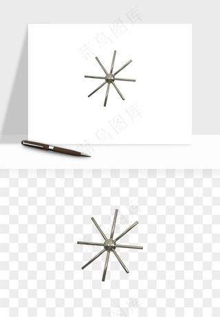 立体潮流金属质感小装饰png免抠