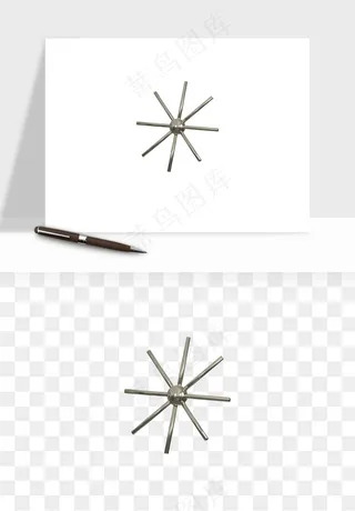 立体潮流金属质感小装饰png免抠