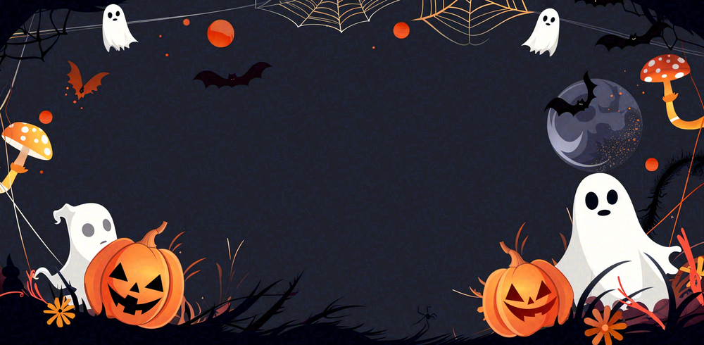 万圣节南瓜灯捣蛋恐怖背景