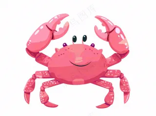 螃蟹海洋动物卡通插画免抠