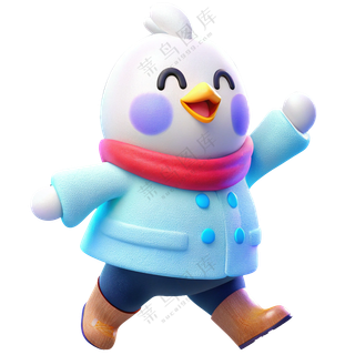 动物3D立体卡通可爱十二生肖戴围巾酉鸡