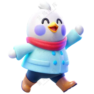 动物3D立体卡通可爱十二生肖戴围巾酉鸡