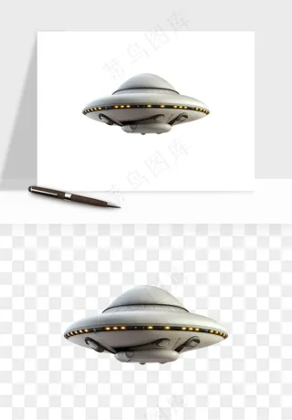立体飞碟UFO外星人飞船png免抠
