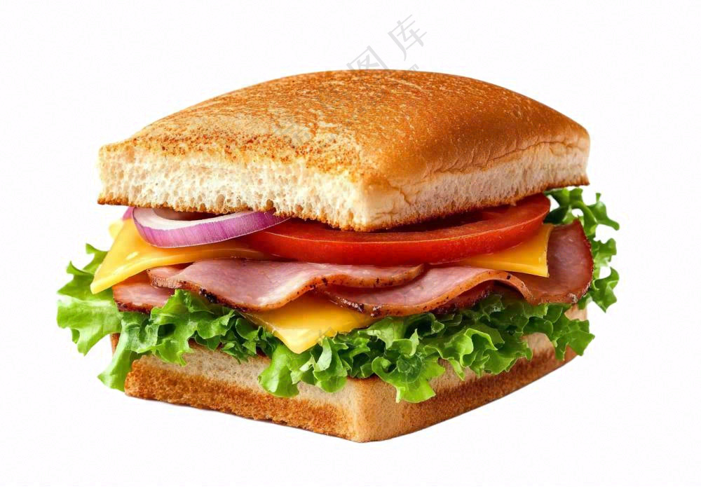 三明治汉堡摄影图免抠