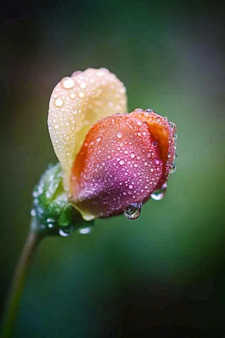 春天盛开的花朵露水雨水寒露摄影图