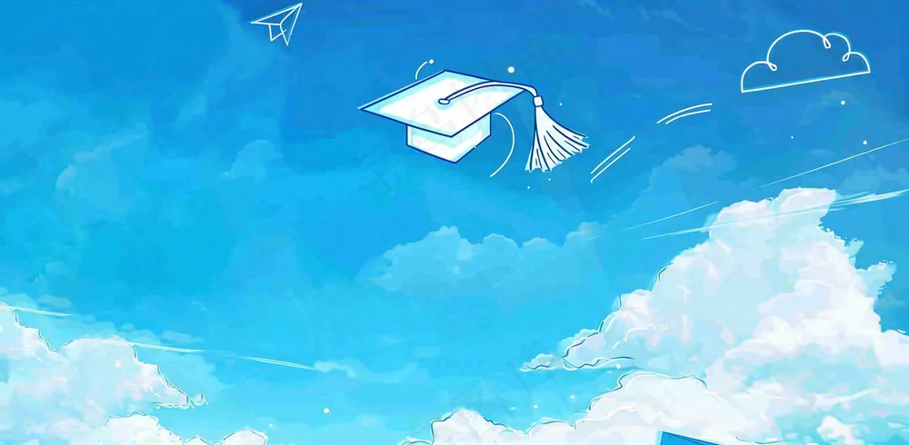 学生毕业季考试青春插画背景