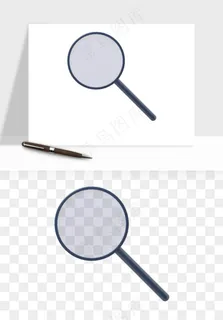 手绘放大镜镜片png免抠