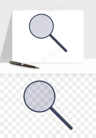 手绘放大镜镜片png免抠