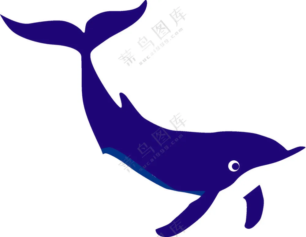 简约卡通海豚图案
